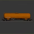 Large Orange Industrial Tank Car on Railroad Track for Freight Transport
