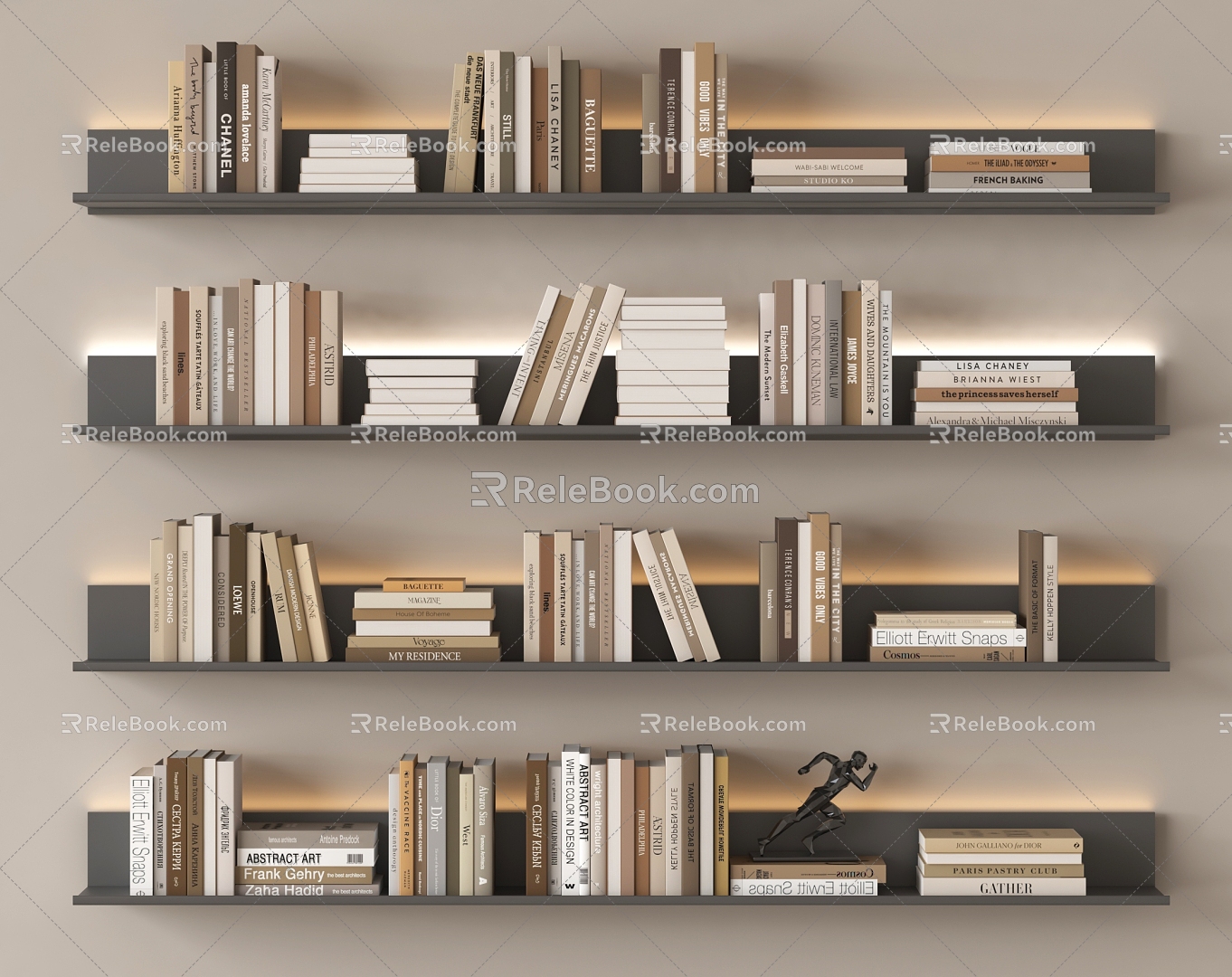 Books Books Books Metal Bookshelf 3d model