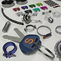 Various Automotive Engine Parts Including Crankshaft Piston Bearings And Gears