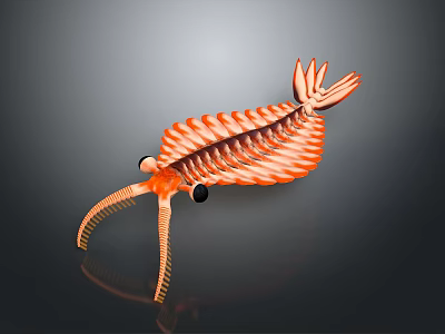 Orange Shrimp Shaped Daily Living Kitchen Tool For Seafood Shell Peeling 3d model