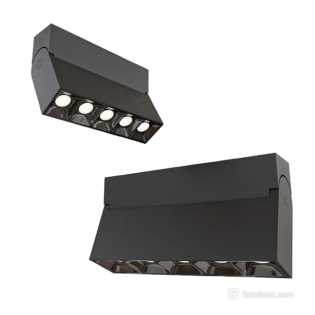 Black Modern Downlights Spotlights With Multiple LED Bulbs For Indoor Lighting 3d model 