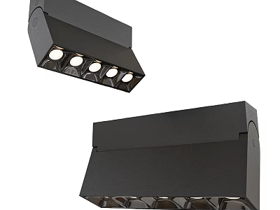 Black Modern Downlights Spotlights With Multiple LED Bulbs For Indoor Lighting 3d model