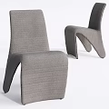 Modern Gray Woven Leisure Chairs With Unique Curved Shape For Living Room