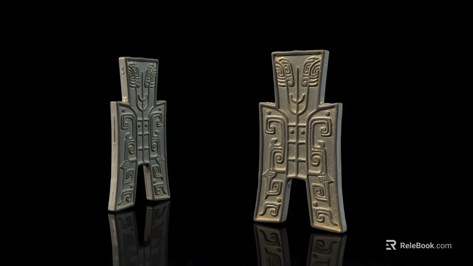 Home Decorative Metal Figurines With Intricate Geometric Animal Patterns And Human Like Shape 3d model 