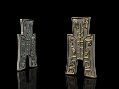 Home Decorative Metal Figurines With Intricate Geometric Animal Patterns And Human Like Shape 3d model
