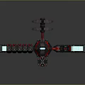 Futuristic Sci-Fi Mechanical Structure With Red Black Modules Glowing Components And Modular Design 3d model