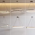 Modern Ring Shaped Hanging Lighting Combinations with Various Interior Design Styles 3d model