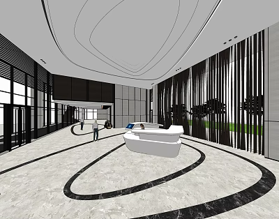 Modern Hall Office Building First Floor Hall 3d model