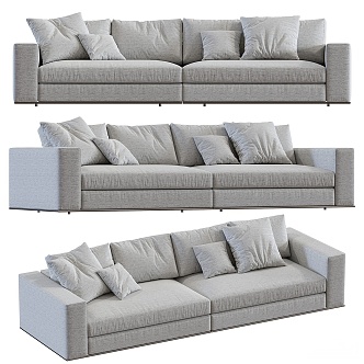 Modern Multiplayer Sofa Casual Sofa Leather Sofa Outdoor Sofa Double Sofa minotti 3d model