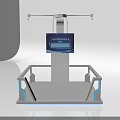 Modern Display Stand Platform With Digital Screen Blue Accent Lighting And Contemporary Design 3d model