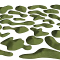 Garden Ornaments With Green Irregular Shapes And Grassy Decorative Texture