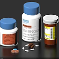 Essential Household Medication Supplies With Medicine Bottles Tablets And Capsules