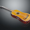 Exquisite Musical Guitar With Hand Painted Artistic Decorative Patterns And Details
