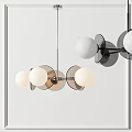 Elegant Modern Spherical Chandelier With Metal Frame And Glass Shades