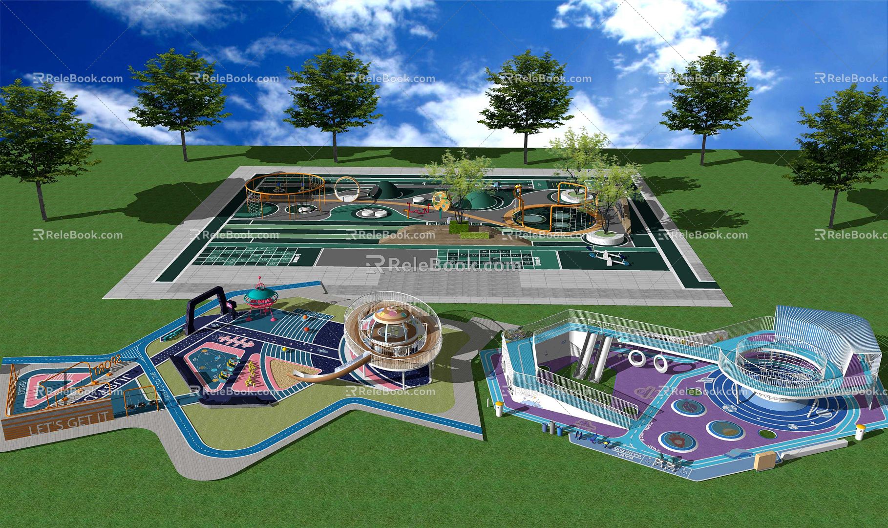 Modern Children's Play Area Children's Playground Playground Activity Area Outdoor Outward Bound Training Site Facilities Slide model