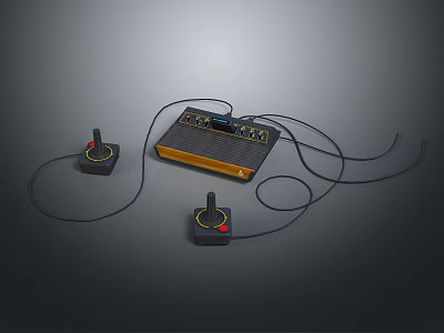 Dual Game Controllers With Console And Wired Connections For PC Gaming Setup 3d model