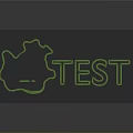 Modern Green 3D TEST Text Design with Black Background in Modern Scene