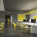 Public office area 3d model