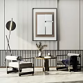 Modern leisure sofa combination single chair 3d model