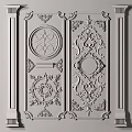 European-style Carved Gypsum Corner Carved Combination 3d model