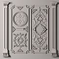 European-style Carved Gypsum Corner Carved Combination 3d model