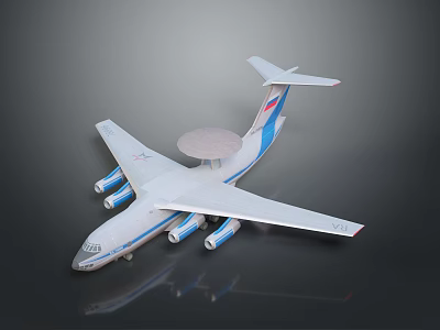 Detailed Aerospace Model Aircraft With Radar Dish For Space Monitoring Missions 3d model