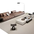 Modern Italian Sofa Coffee Table Combination Leisure Chair Side Table Floor Lamp 3d model