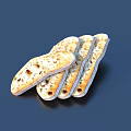 Sliced Bread With Crispy Crust Holey Texture And Golden Brown Color On Dark Background