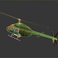 Orange Helicopter Featuring Main Rotor Fuselage And Tail Rotor Details 3d model