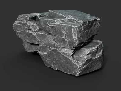 Layered Natural Rock Formation With Textured Surface And Rough Edges 3d model