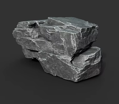 Layered Natural Rock Formation With Textured Surface And Rough Edges 3d model