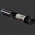 Lightsaber Weapon With Black Silver Metallic Design And Control Buttons 3d model