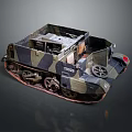 Detailed Military Tank Model With Camouflage Pattern Tracks Wheels And T3059 Number
