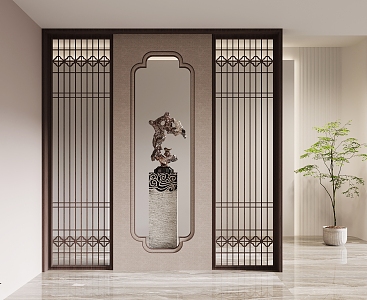 New Chinese Style Entrance Partition Taihu Stone 3d model