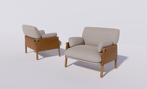 Nordic Single Sofa Single Sofa Chair Leisure Chair 3d model