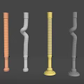 Different Colored Decorative Metal Pipes in Copper Silver Gold and Black Curved Design