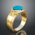 Gold Ring With Blue Gemstone Sleek Design And Shiny Surface For Daily Use