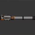 Modern Metallic Rocket Launcher With Orange Black Details And Mechanical Parts