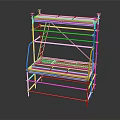 White Construction Scaffolding Equipment With Multi Level Metal Frame Platform And Safety Railings For Building