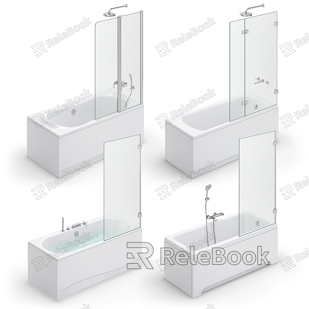 glass partition bathtub model