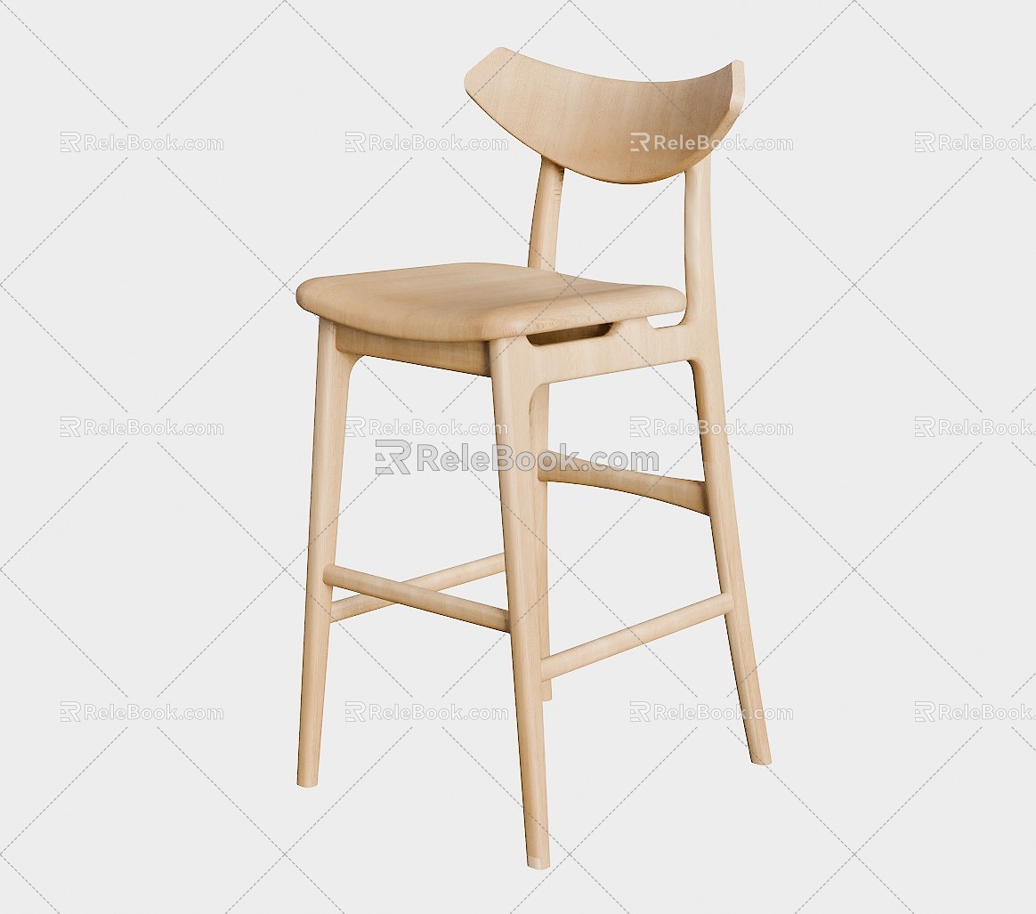 Banqueta Joana Wooden Chair 3d model