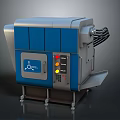 Industrial Machine With Blue Gray Exterior Control Panel And Indicator Lights