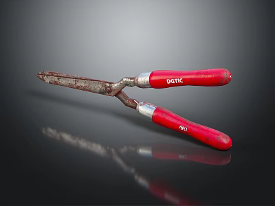 Rustic DETIC AC Pliers With Red Handle Hand Tool For Workshop Applications 3d model