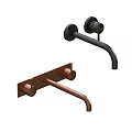 Stylish Modern Wall Mounted Black Copper Metal Faucet Design For Home