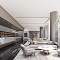 Modern reception area Sales office Negotiation area 3d model