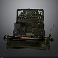Vintage Mechanical Typewriter With Metal Body Keyboard Levers And Rollers