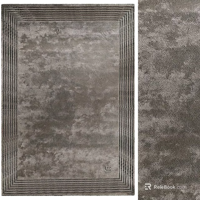 Modern Gray Square Rug With Detailed Textured Pattern And Soft Fabric Finish 3d model 