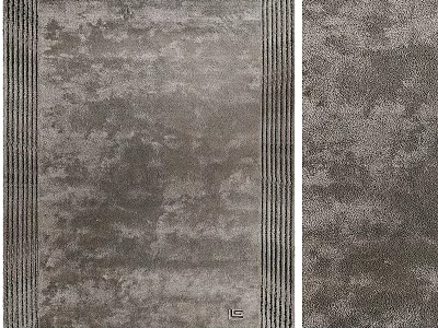 Modern Gray Square Rug With Detailed Textured Pattern And Soft Fabric Finish 3d model