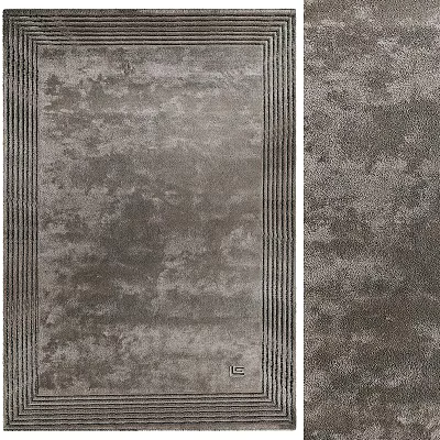 Modern Gray Square Rug With Detailed Textured Pattern And Soft Fabric Finish 3d model