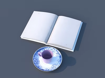 Cup Book 3D Model 3d model Cup Book 3D Model 3d model